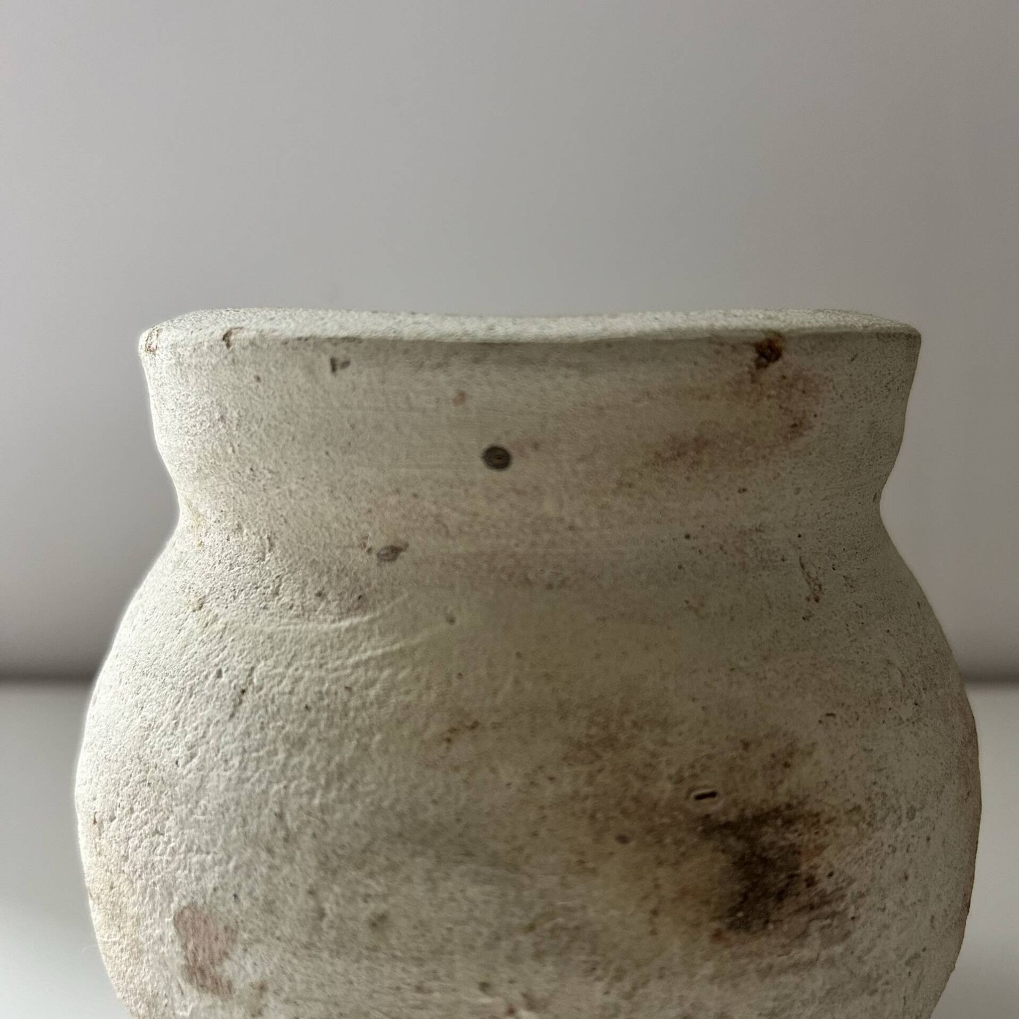 White clay pot