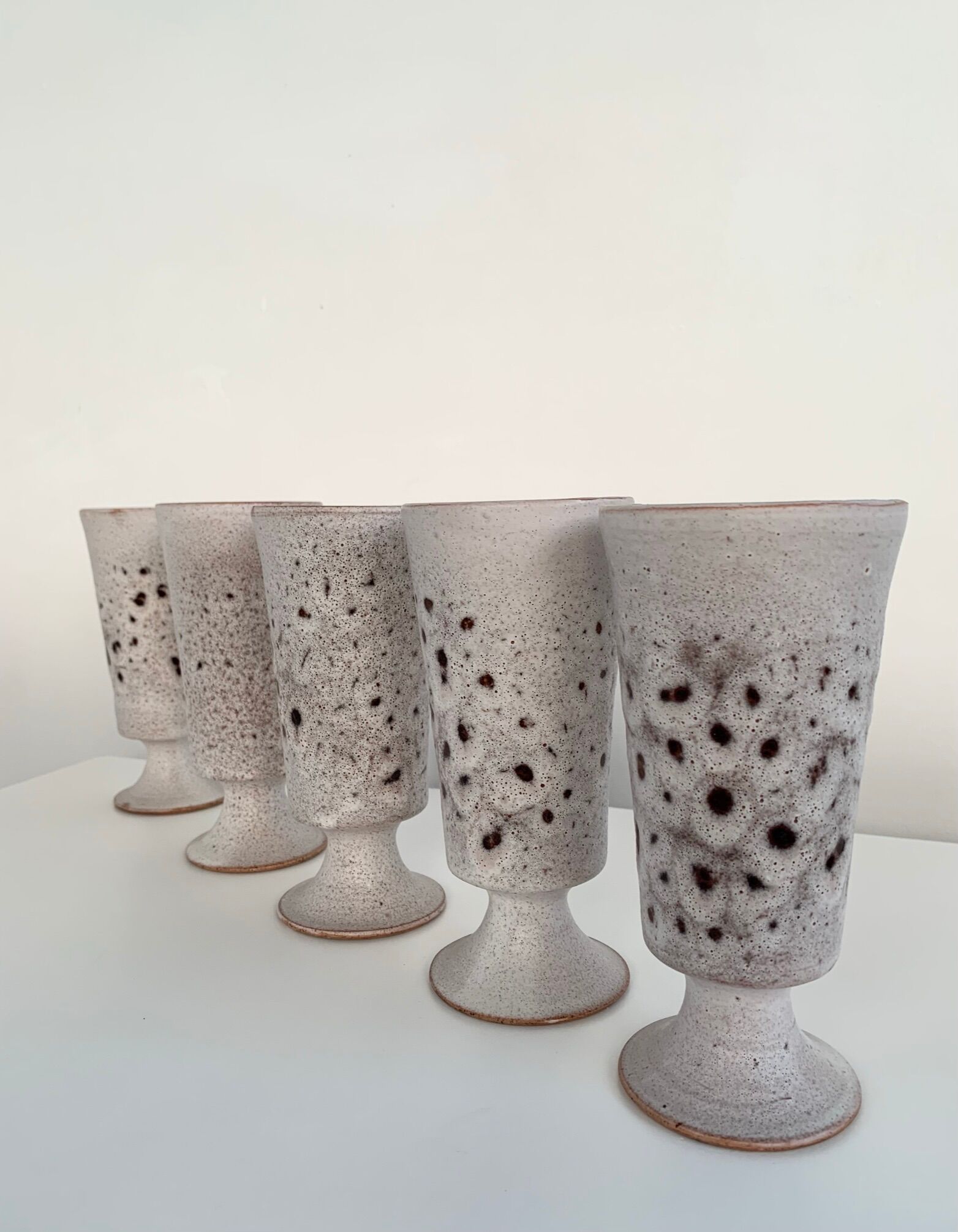 Pitcher and 5 ceramic mazagrans from Vallauris