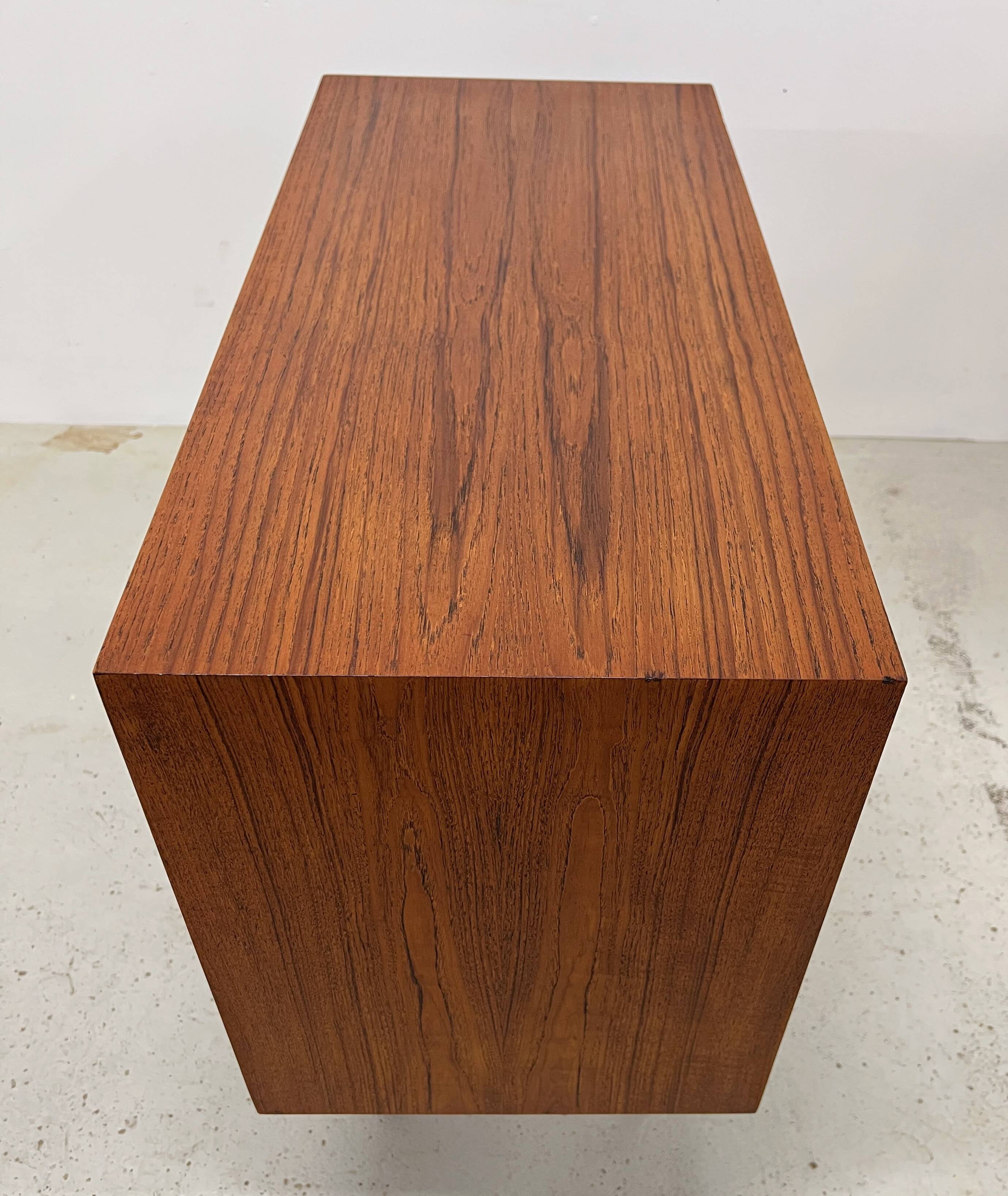 Kai Kristiansen Teak Tambour Door LP Record Cabinet, 1960s.