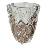 Cut glass transparent vase
