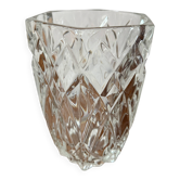 Cut glass transparent vase