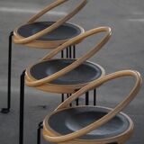 Set of 4 sculptural dining chairs "Oblado" by Børge Lindau, modern Scandinavian, 1980.