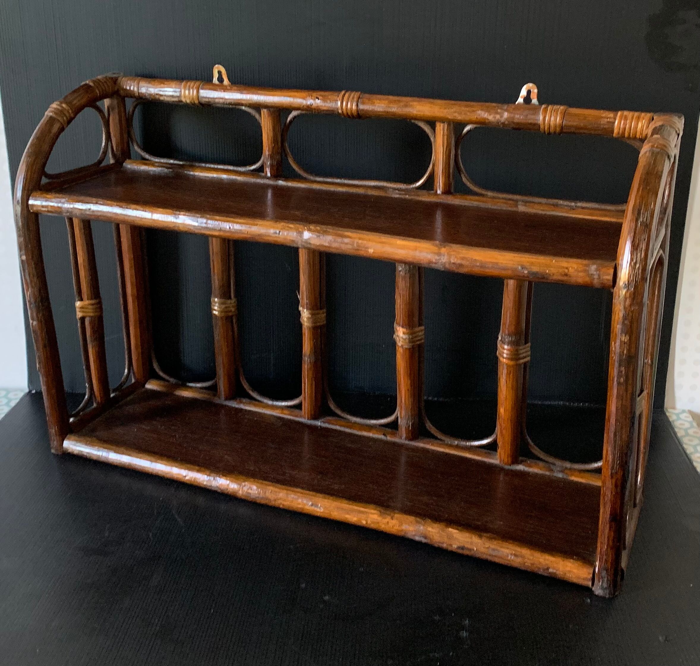 Vintage rattan shelf