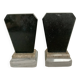 Asymmetrical marble art deco bookends