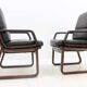 Set of Four Leather Armchairs by Eugen Schmidt, 1970s
