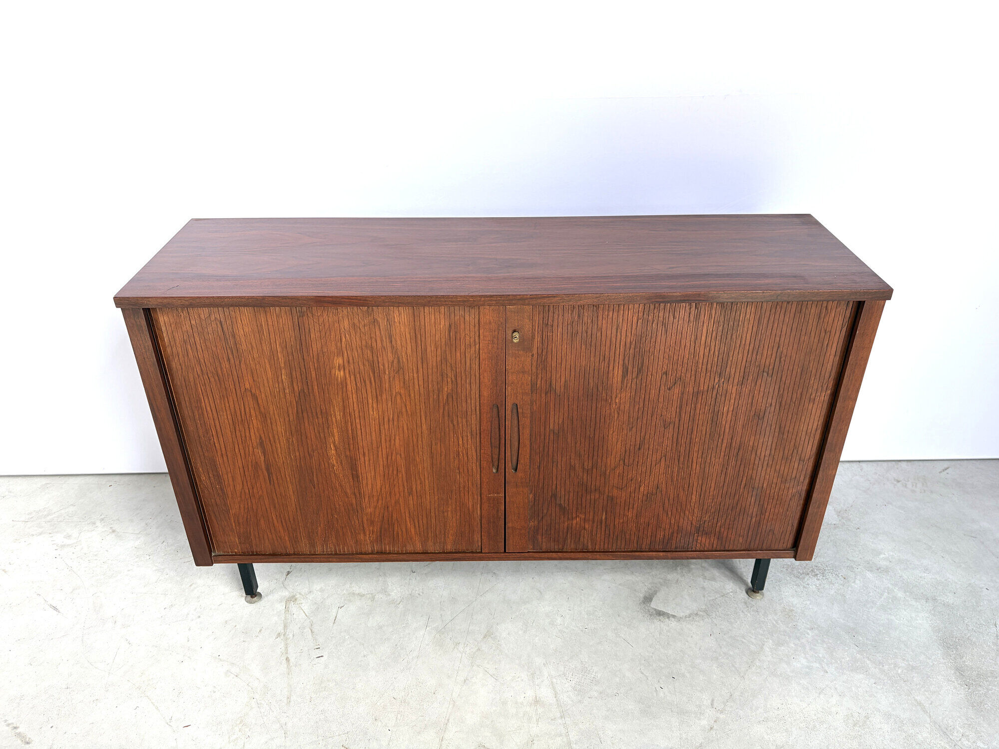 Mid century tambour door cabinet, 1960s