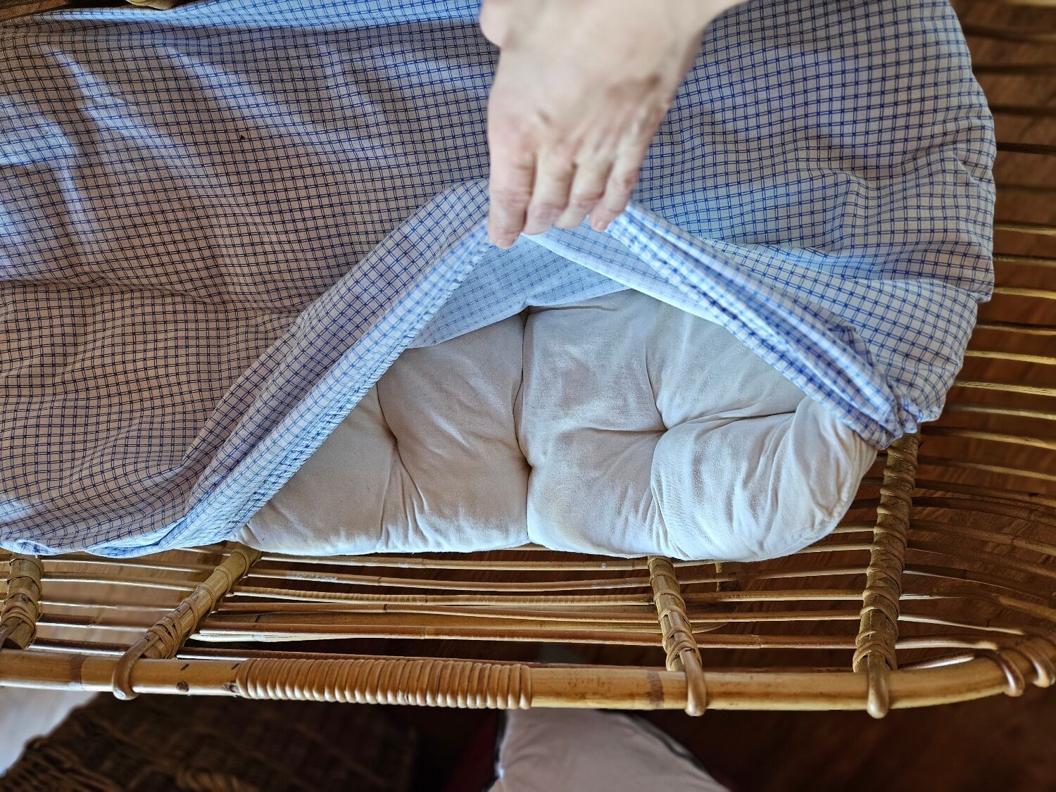 Old bamboo cradle basket