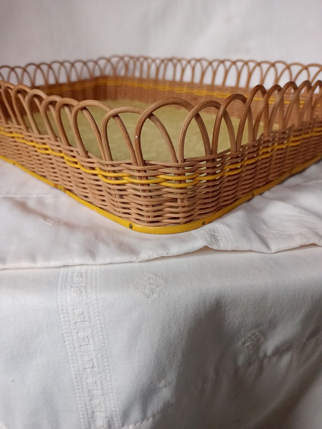 Vintage wicker tray