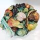 Coupe fruits et légumes en trompe l'oeil en céramique fin 19e