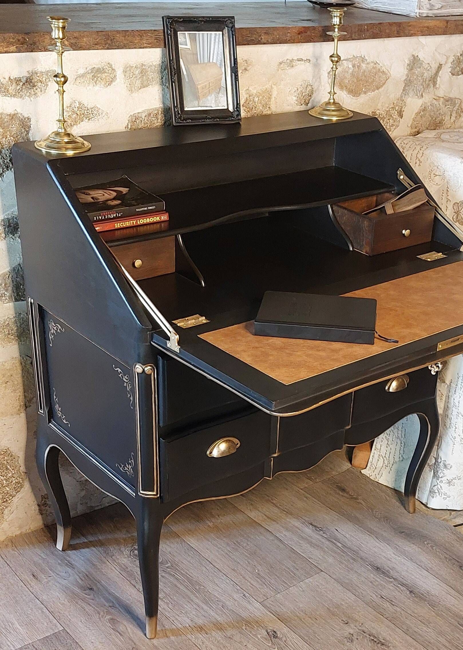 Vintage Writer's Secretary - Chic Louis XV Desk, Elegant, Refined and Luxurious Braroque