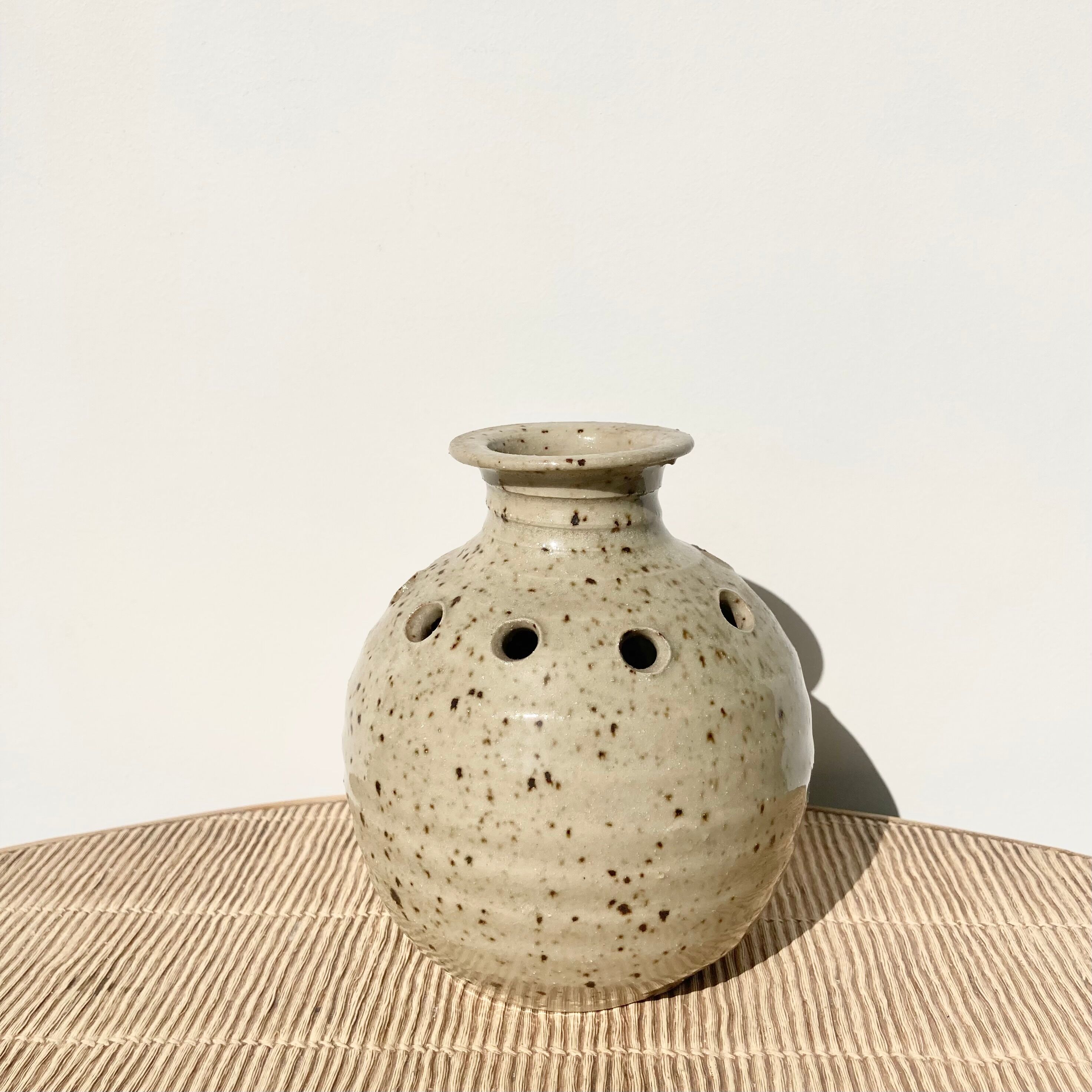 Stoneware flower spike ball vase