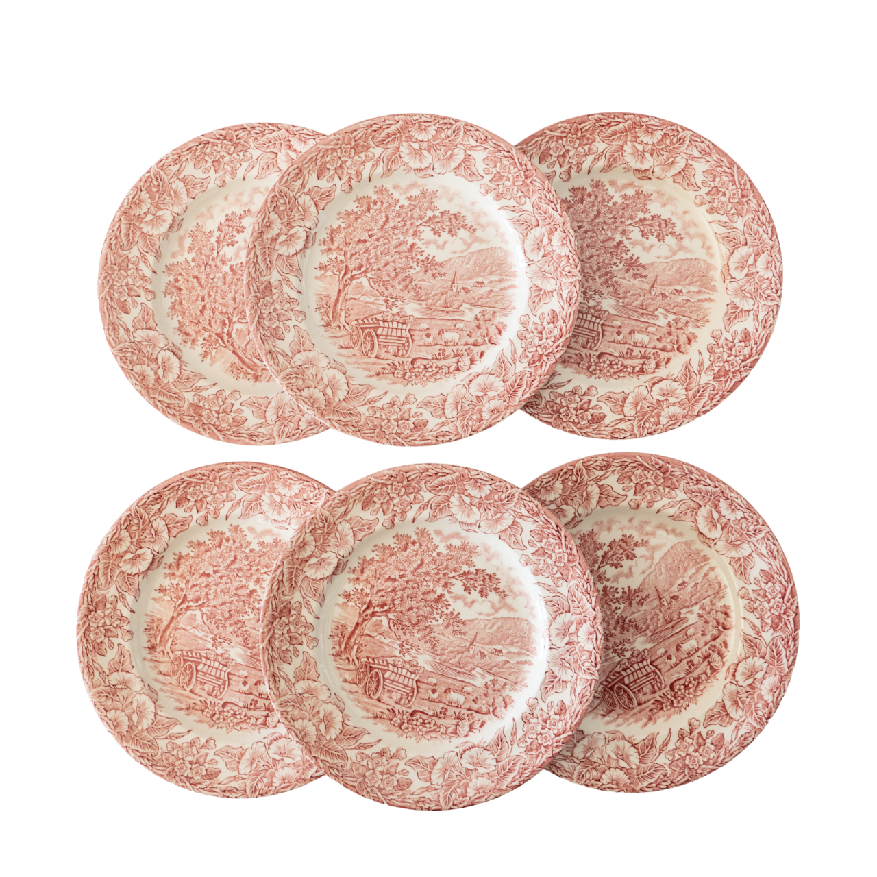 6 English flat plates Eit Ltd England vintage