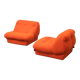 Pair of vintage orange armchairs, 1970s design, modernist