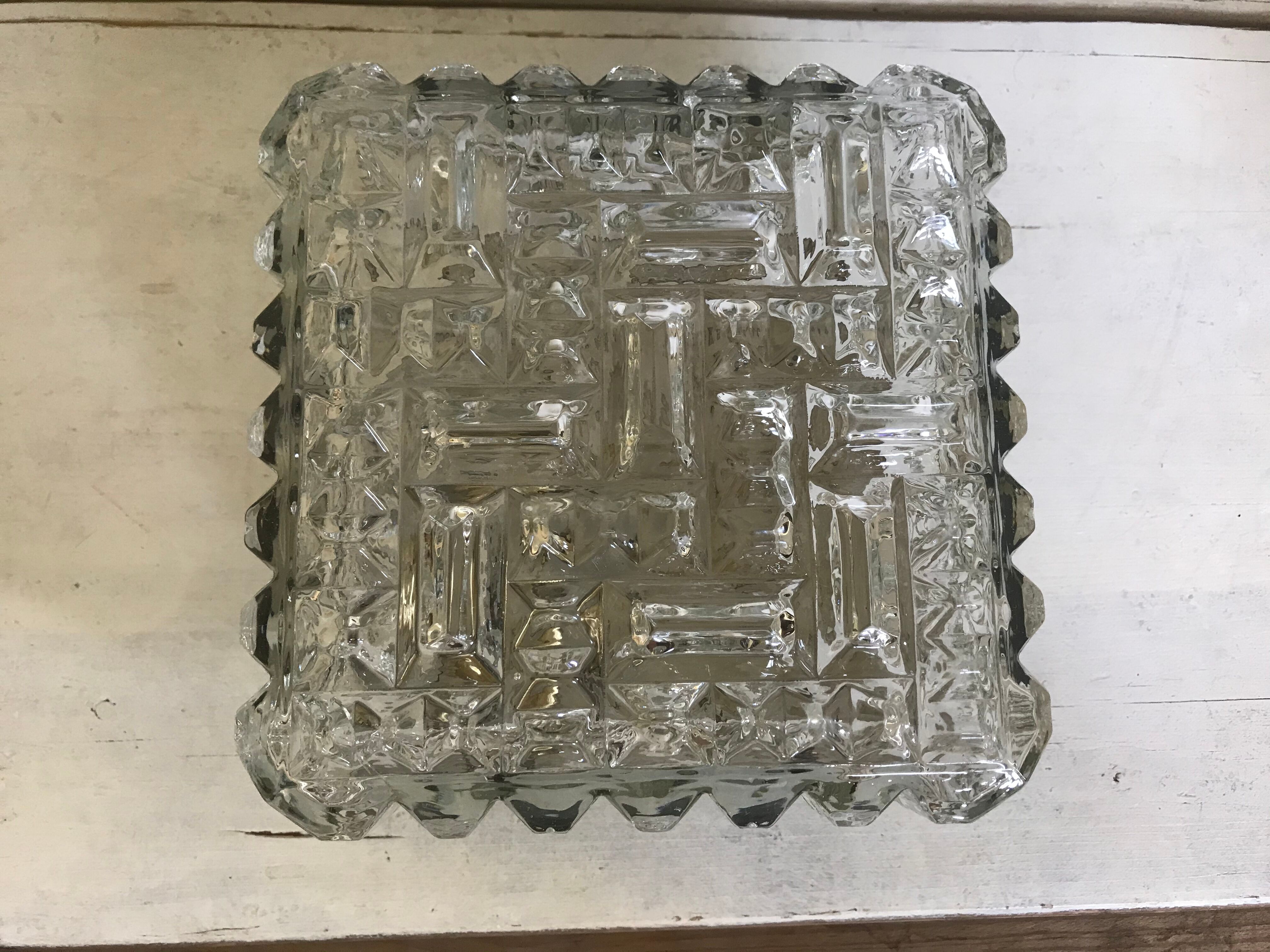 Vintage glass square wall lamp