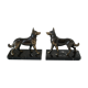 Dog bookends in black marble