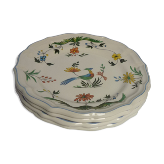 Set of 4 plates to dessert Gien birds of paradise