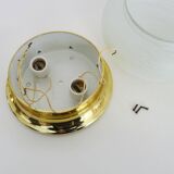 Pair of wall or ceiling lights with white-edged globe. 80 years