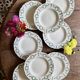 Set of 8 antique deep plates in ironstone, Villey de Longch.