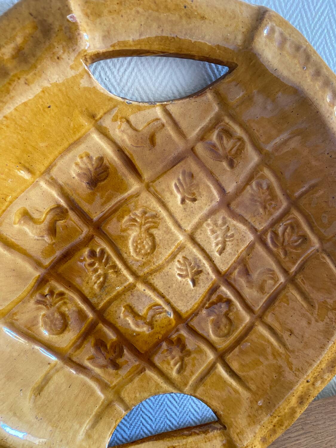 Large glazed terracotta dish
