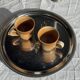 Lot de 11 tasses à café en grès à anse