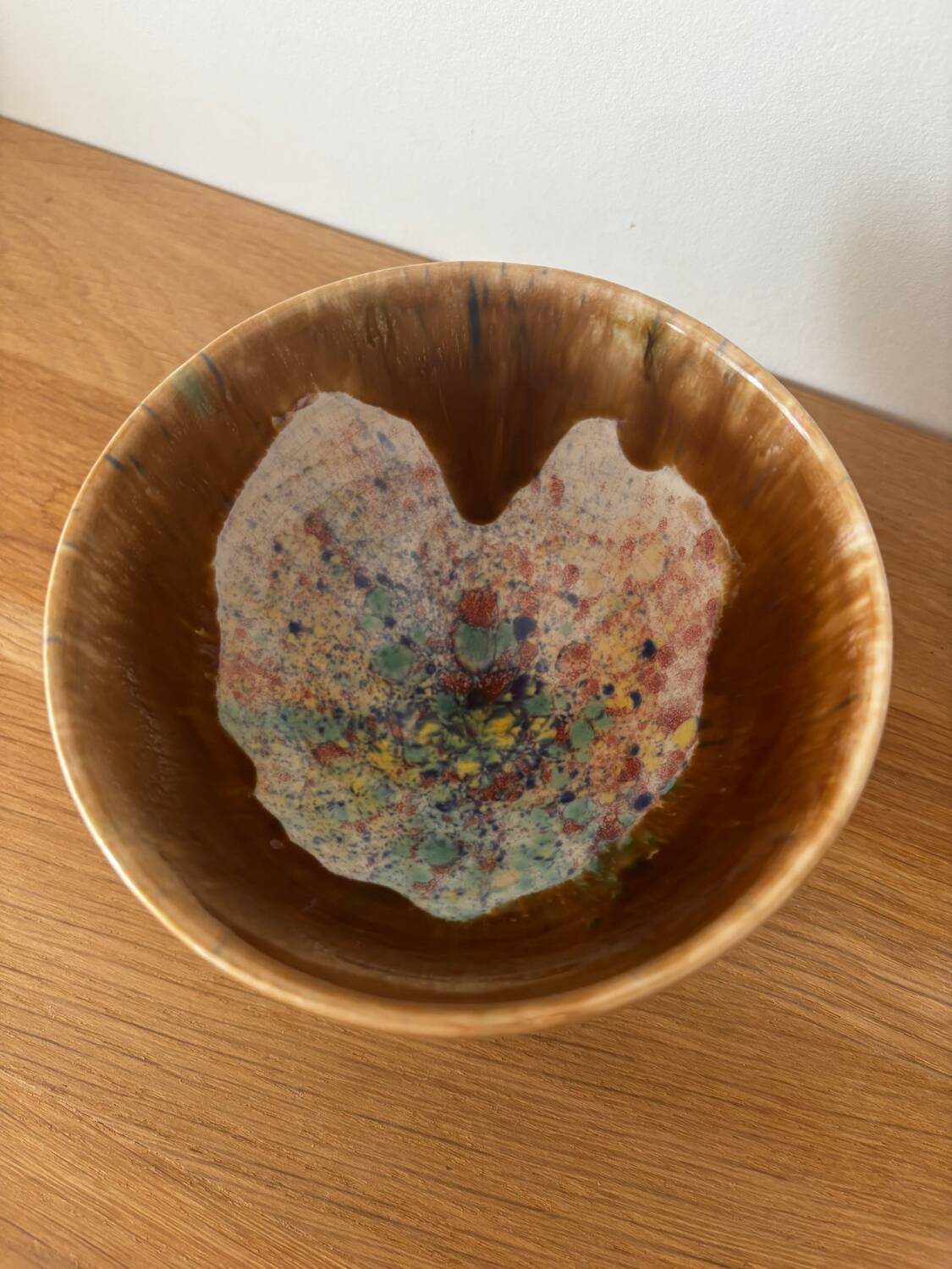 Vintage set of 3 glazed stoneware bowls Morvan pottery and other signature to iden