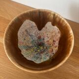 Vintage set of 3 glazed stoneware bowls Morvan pottery and other signature to iden