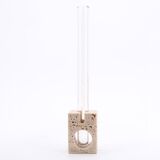 Travertine soliflore vase with glass tube, 1970s