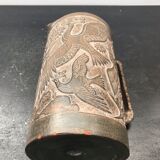 Former ceramic pitcher brown decor birds 70s vintage