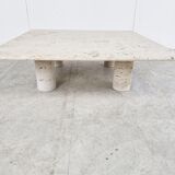 Angelo Mangiarotti Travertine Coffee Table for Up&Up, Italy