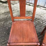 6 René Gabriel chairs from the reconstruction period in beech and plywood.