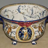 Cache-pot "poséidon" de faïence de Gien