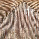 Vintage armchair in straw and brutalist wood