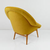 Fauteuil coque jaune vintage