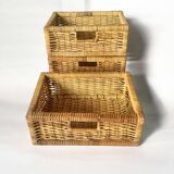 Commode vintage en rotin et bambou