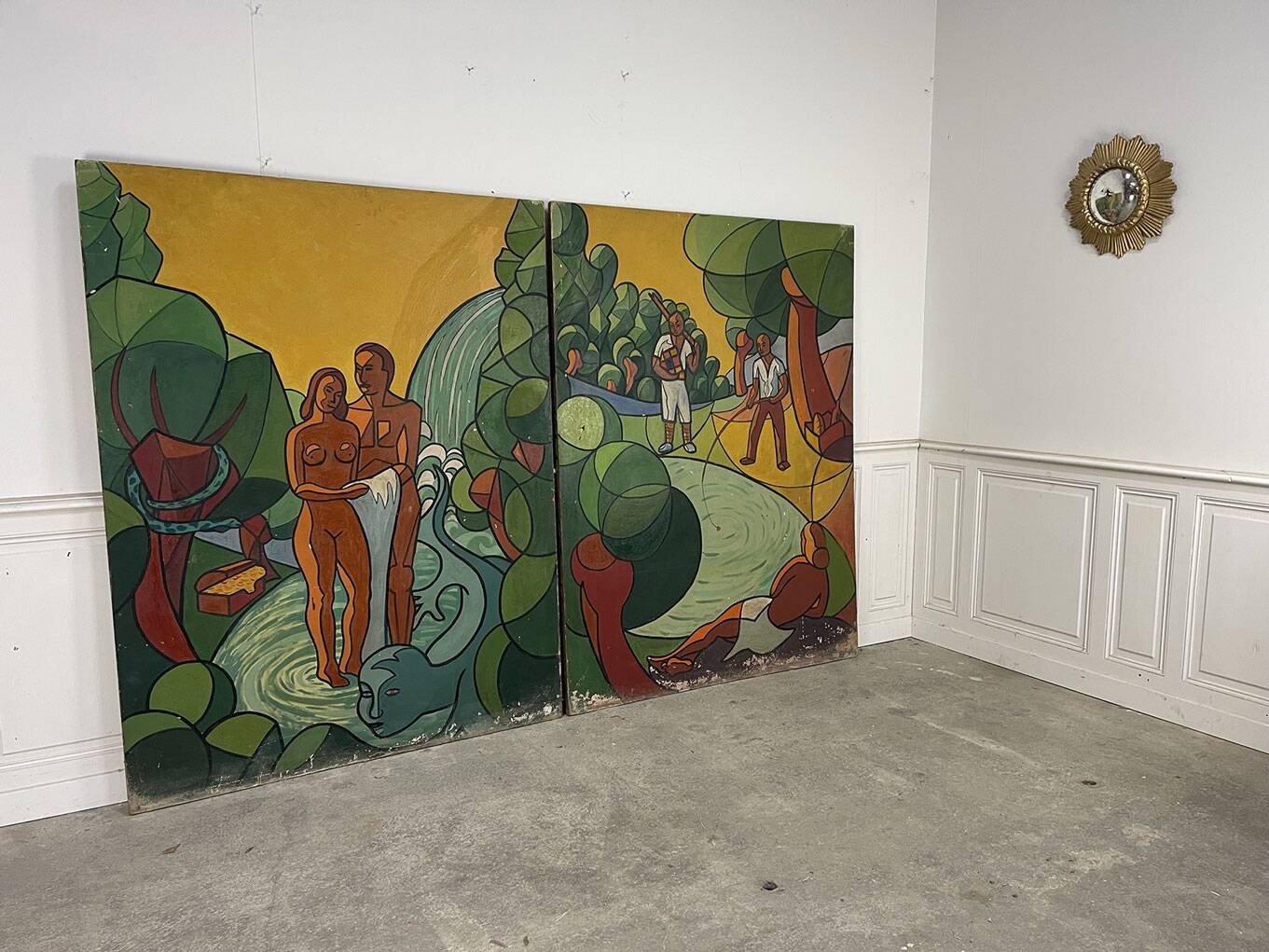 1950s diptych in the post-nabis style