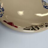 Compotier bas Badonviller art déco beige à fleurs