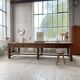 Solid walnut farmhouse castle table 1900 XXL