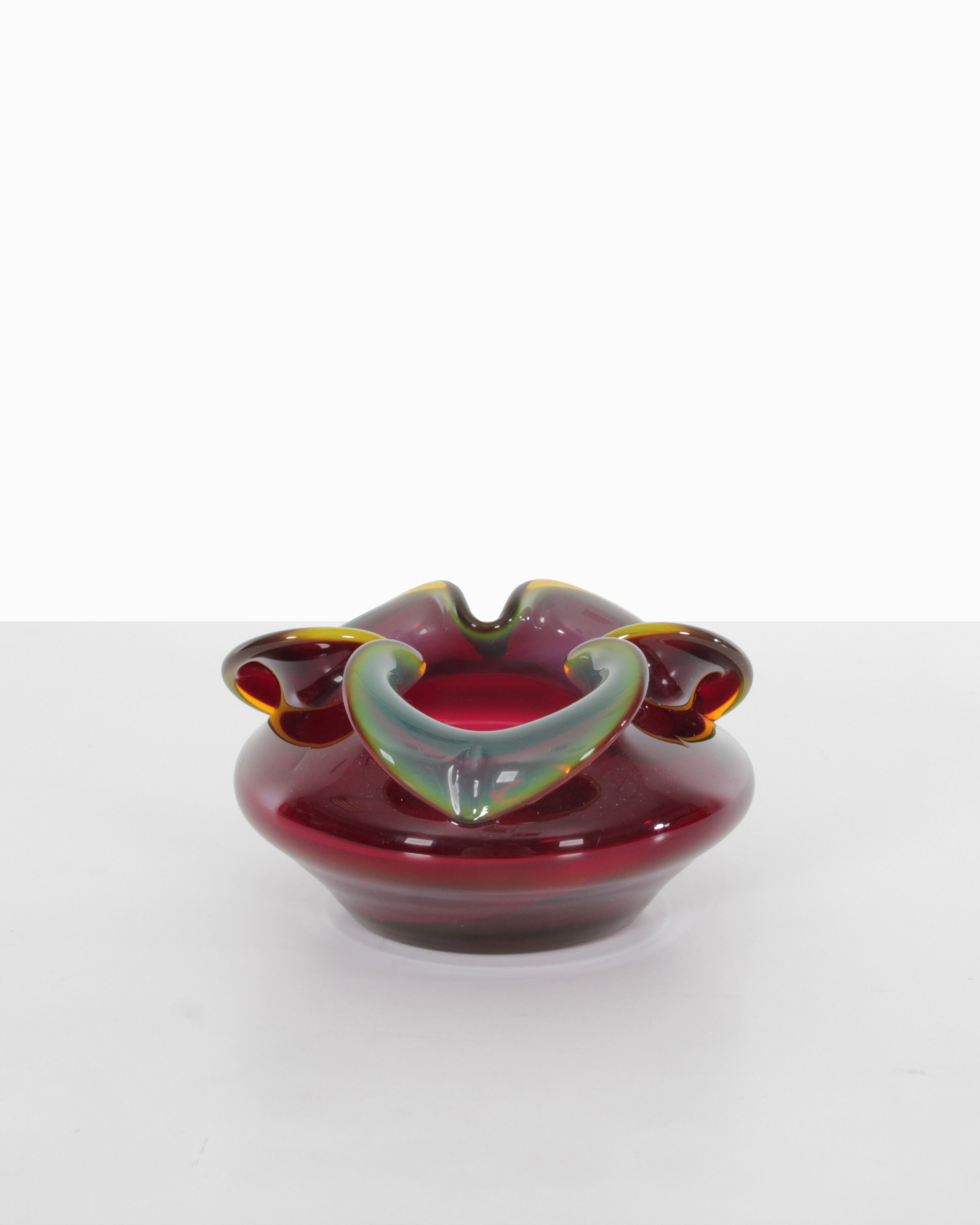 Polish glass ashtray by Czeslaw Zuber, 1970