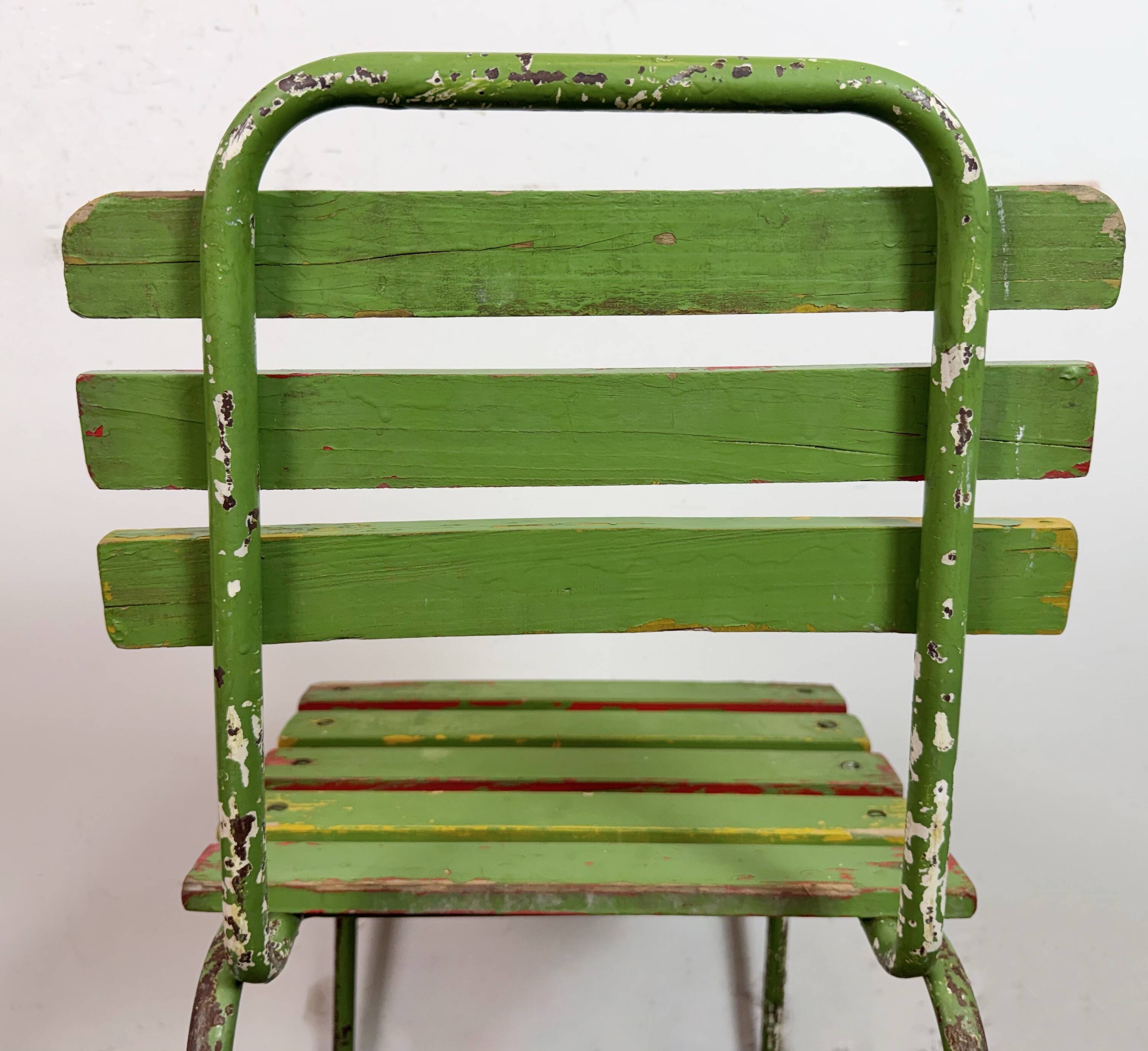 Chaise industrielle verte vintage, années 1960