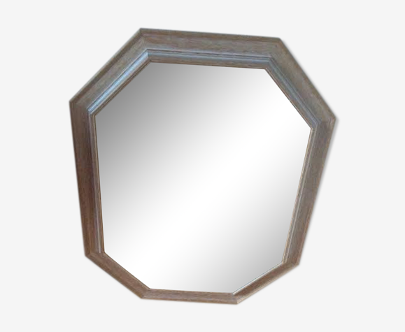 Miroir cadre bois octogonal 80x70cm