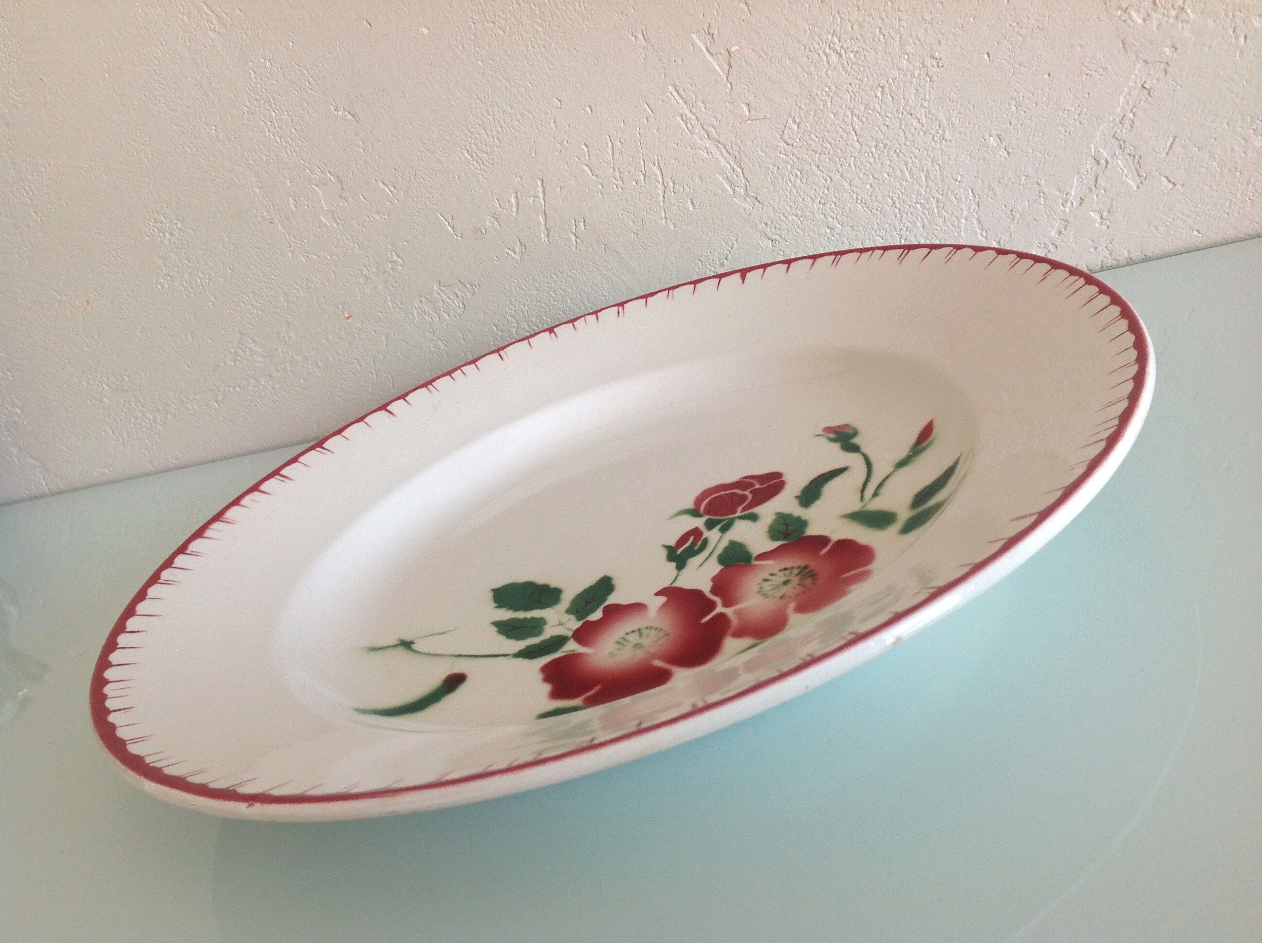 Deep dish decor Epenay des Faienceries de Sarreguemines vintage 50-60s