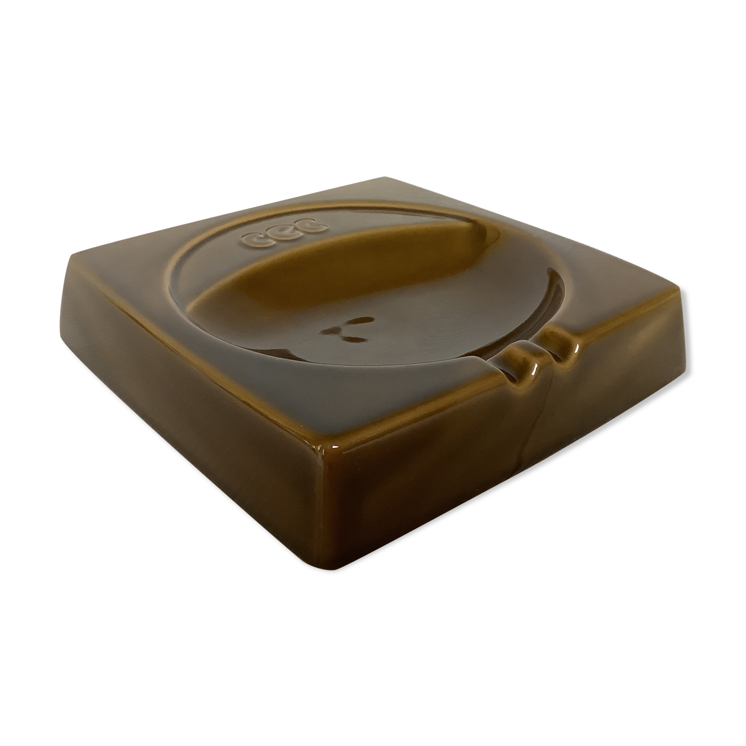Brown ochre ashtray tray
