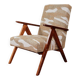 Beige safari fabric Scandinavian armchair Zig Zag 1970