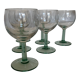 Set de 6 verres ballon à pied vert 13cm 1970