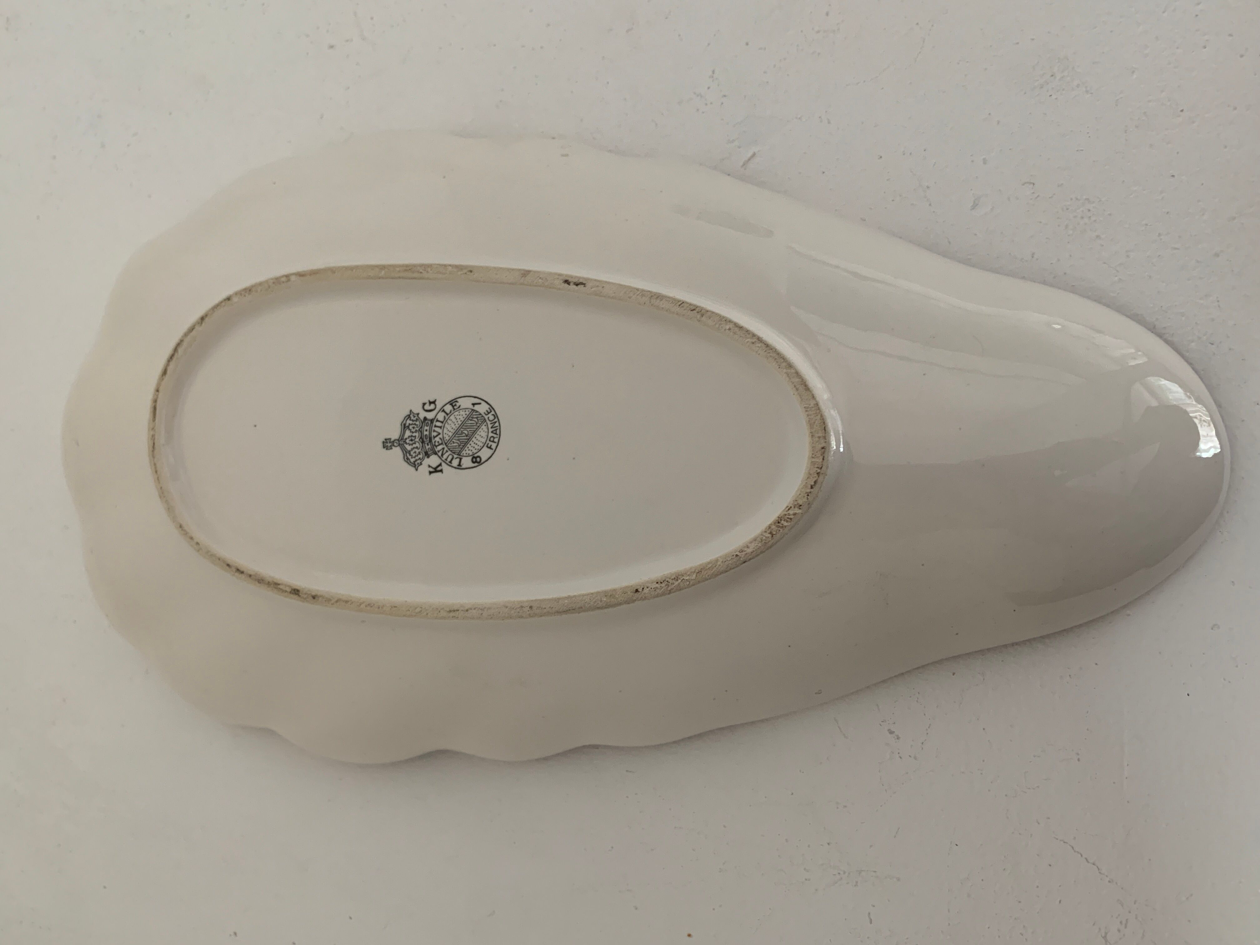 Ravier old earthenware shell KG Lunéville