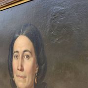 Oil on Canvas Portrait Painting of a Woman Framed 19th Century Signed