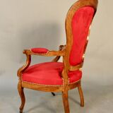 Fauteuil Louis Philippe en noyer XIXème