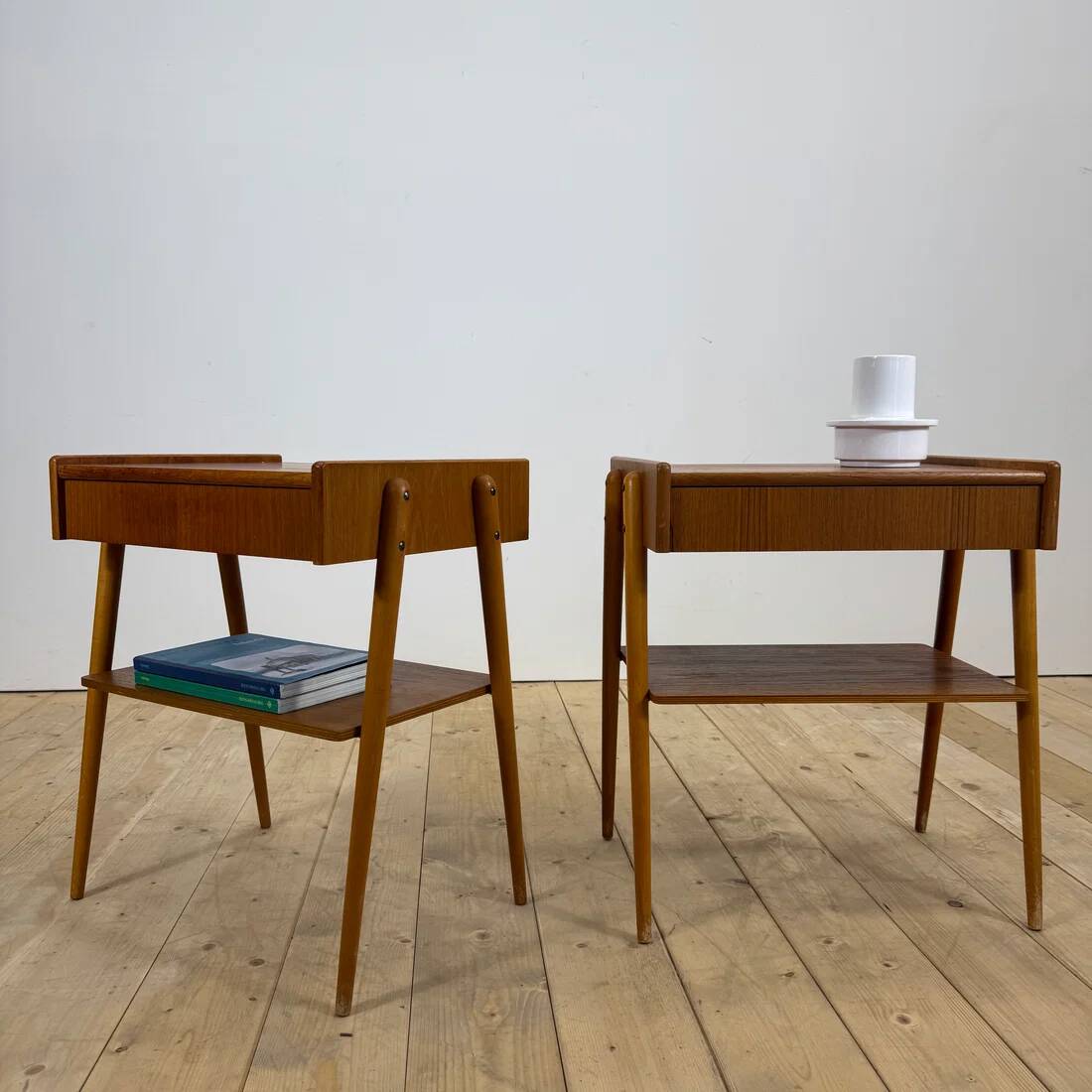 Pair of teak bedside tables AB Carlström, 1960