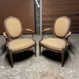 Paire de fauteuils bergère Louis XVI