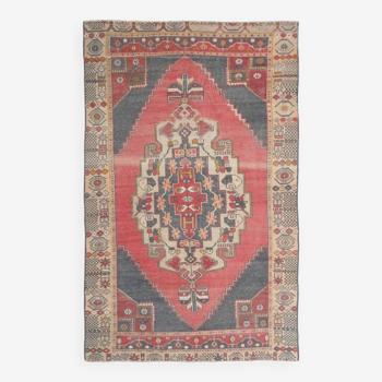 4x7 red & blue classic vintage rug, 136x224cm